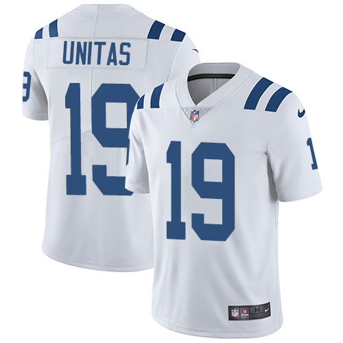 Indianapolis Colts #19 Limited Johnny Unitas White Nike NFL Road Men JerseyVapor Untouchable jerseys